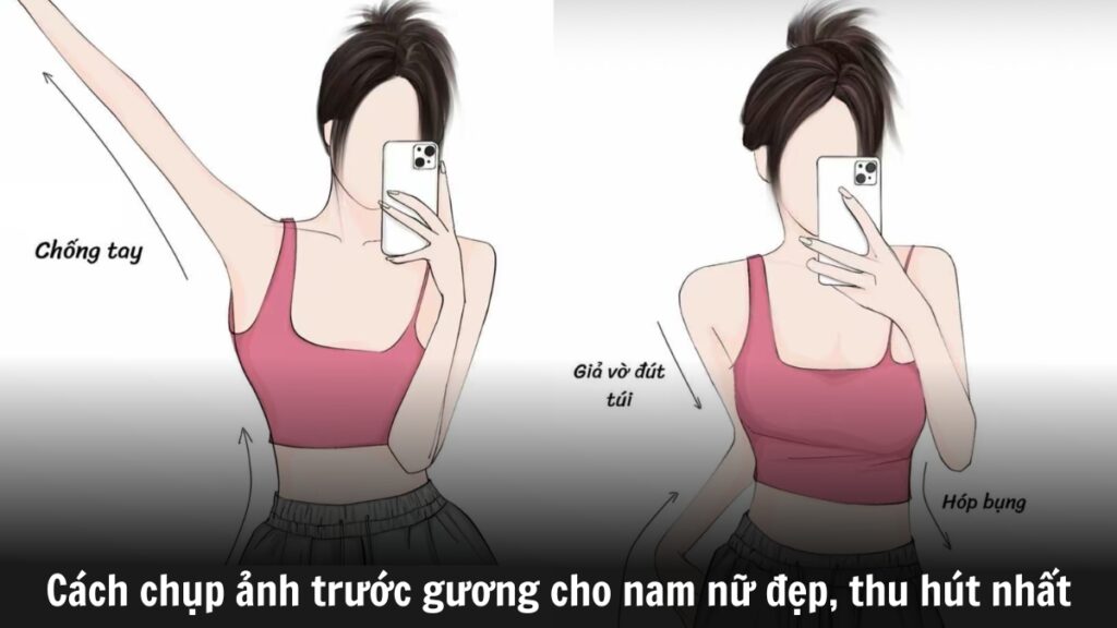 ve dep bi an nghe thuat chup anh gai xinh che mat bang dien thoai truoc guong 697d1f1a3b789